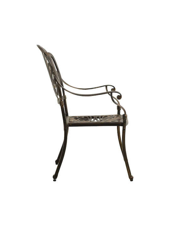 Bistro Outdoor Dining Room Set 3 Pieces Bronze with Umbrella Holder
