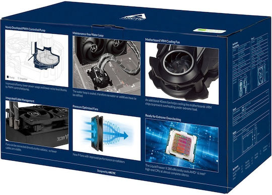 Arctic Liquid Freezer II 280 Υδρόψυξη Επεξεργαστή Διπλού Ανεμιστήρα 140mm για Socket AM4/AM5/1200/115x
