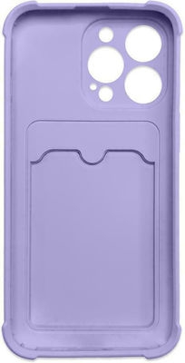 Hurtel Card Armor Silicone Back Cover Durable Purple (iPhone 12 / 12 Pro)