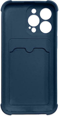 Hurtel Card Armor Silicone Back Cover Durable Navy Blue (iPhone 12 / 12 Pro)