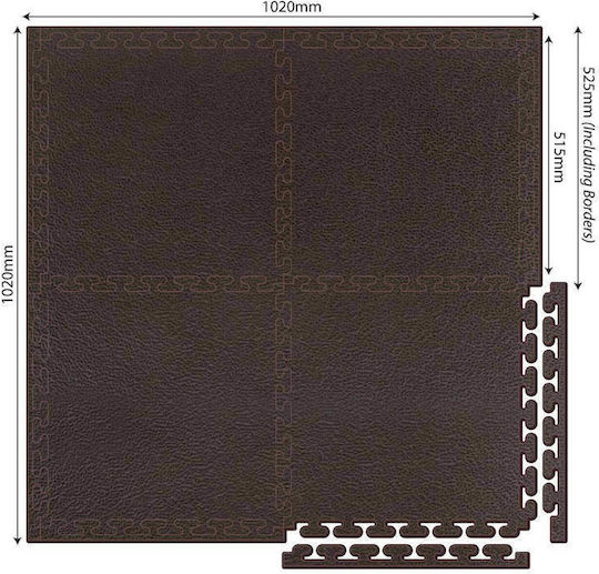 Orion Gym Floor Puzzle Mat Black 4pcs 51.5x51.5x1cm