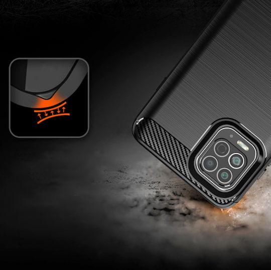 Hurtel Carbon Back Cover Σιλικόνης Μαύρο (Moto G100 / Edge S)