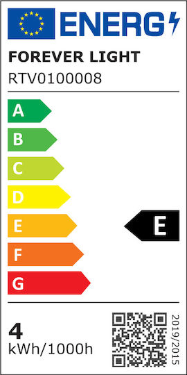 Forever Light Λάμπα LED 4W για Ντουί E27 και Σχήμα ST64 Θερμό Λευκό 470lm