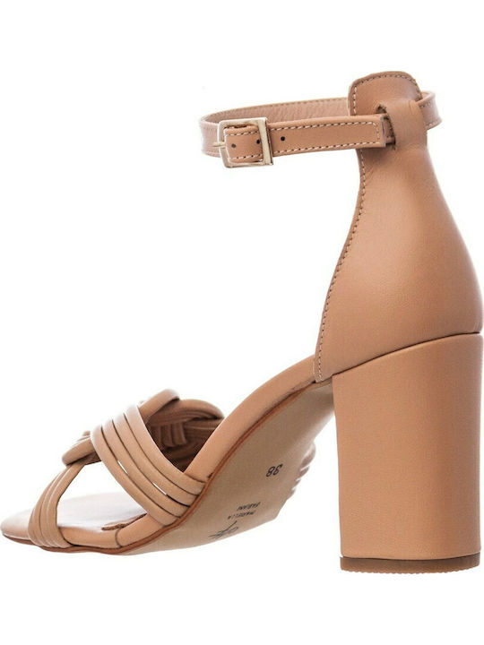 Leder Sandalen Beige