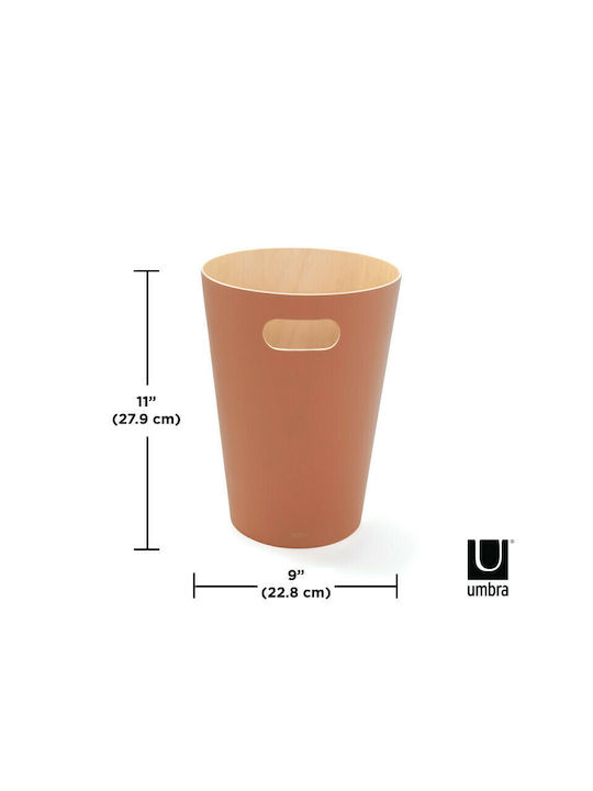 Umbra Ξύλινο Καλάθι Αχρήστων Woodrow Sierra 7.5lt Πορτοκαλί 23x23x28cm