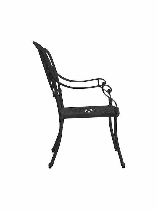 Garden & Outdoor Furniture Sets Dining Room Set 3 Pieces Black with Umbrella Holder