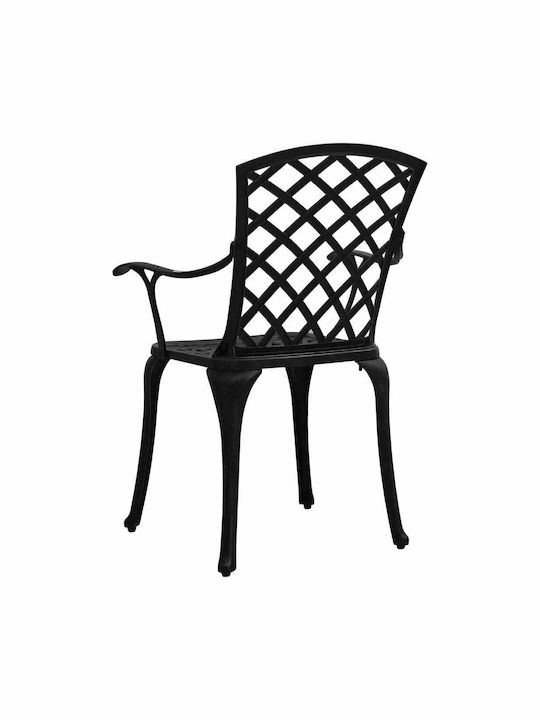 Dining Room Set for Small Outdoor Spaces 3 Pieces Black with Umbrella Holder