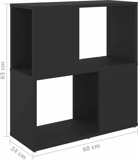 Bibliotecă Neagră 60x24x63 cm