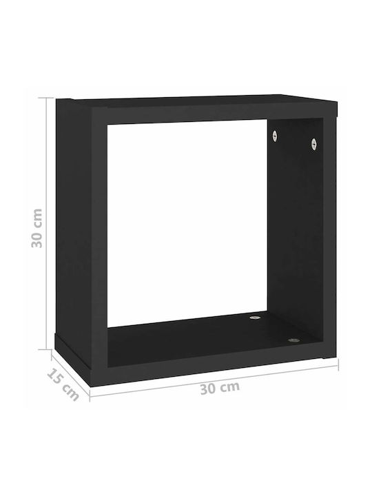 Regale Wand Black Velvet-Black Metal 4Stück 30x15x30cm