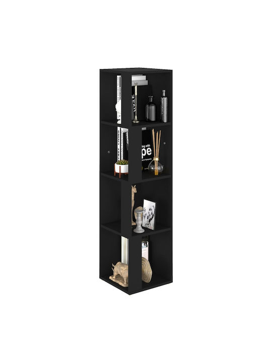 Corner Bookcase Black 33x33x132cm