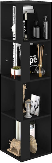 Corner Bookcase Black 33x33x132cm
