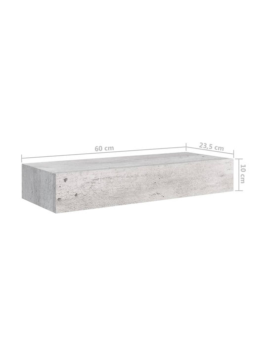 Shelf Wall Grey 60x23.5x10cm