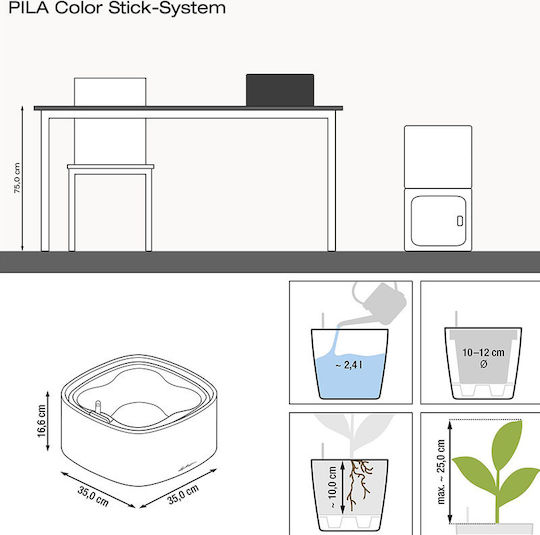 Lechuza Pila Stick Γλάστρα Πλαστική Lechuza Pila Stick Γλάστρα Πλαστική