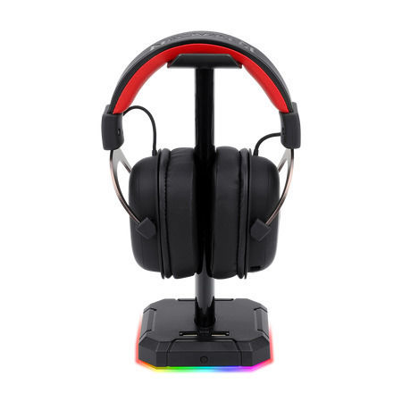 Redragon HA300 Scepter Pro Desktop Headphone Stand with LED Lighting and USB Port Black