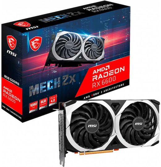 MSI Radeon RX 6600 8GB GDDR6 Mech 2X Graphics Card
