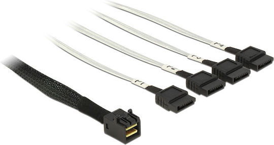 DeLock Mini-SAS - 7-Pin SATA III Kabel 50cm Schwarz (83392)