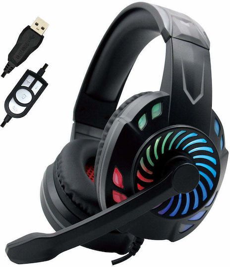 Komc KM666 Over Ear Gaming Headset με σύνδεση USB