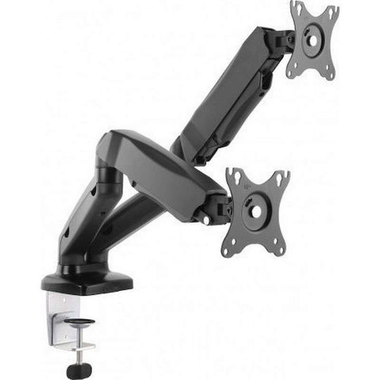 Art L-16GD Stand Desk Mounted for 2 Monitors up to 27" with Arm