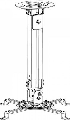 Techly Projektorhalterung Decke ICA-PM-18M mit maximaler Belastung von 13kg Silber