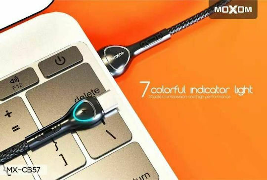 Moxom MX-CB57 LED USB to Lightning Cable Μαύρο 1m