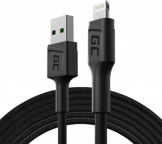 Green Cell Braided USB-A to Lightning Cable Black 1.2m (KABGC21)