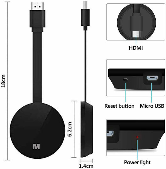 Smart TV Stick Mirascreen G7M Full HD cu Wi-Fi / HDMI