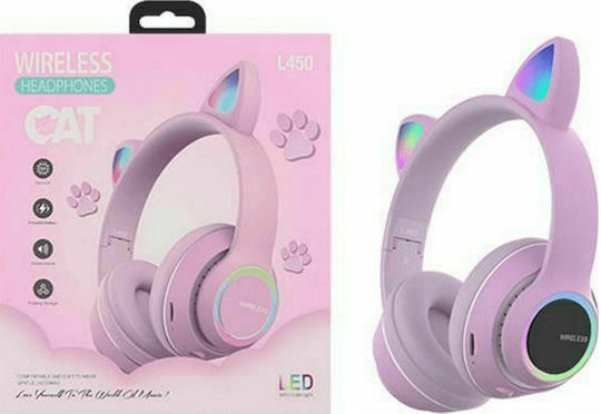 L450 Ασύρματα / Ενσύρματα On Ear Ακουστικά με Ραδιόφωνο με 10 ώρες Λειτουργίας Μωβ