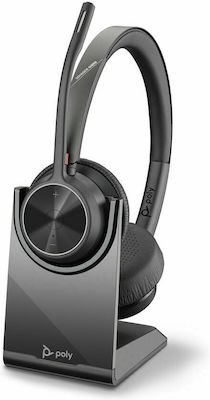 Plantronics Voyager 4320 UC with Charge Stand Ασύρματα On Ear Multimedia Ακουστικά με μικροφωνο και σύνδεση Bluetooth / USB-A