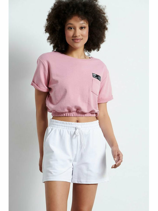 Women's High-waisted Sporty Shorts White