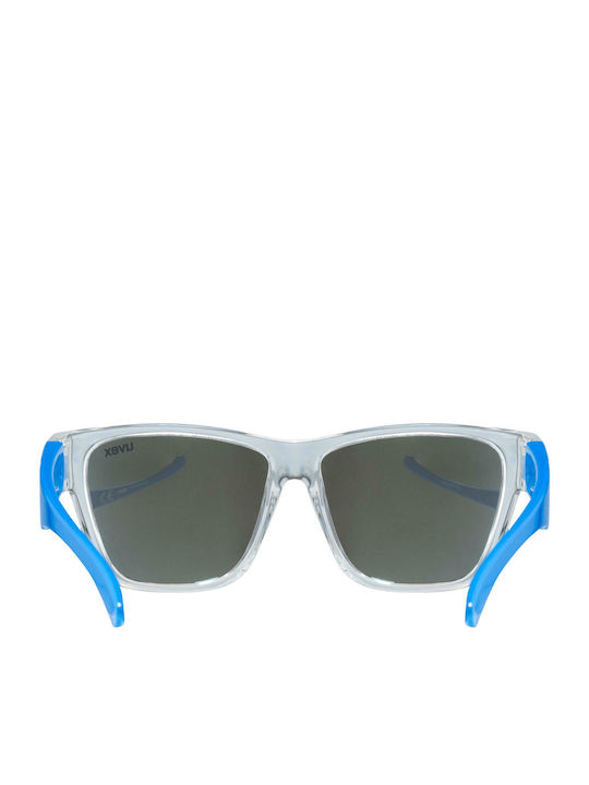 Uvex Sportstyle 508 Clear Blue Τετράγωνα Παιδικά Γυαλιά Ηλίου με Καθρέφτη Φακό Διάφανα