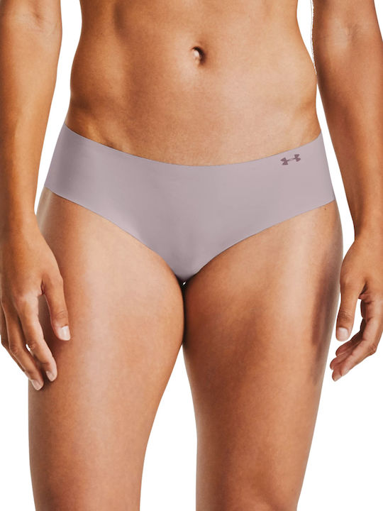 Under Armour Pure Stretch Γυναικεία Slip 3Pack χωρίς Ραφές Black / Nude / Dash Pink