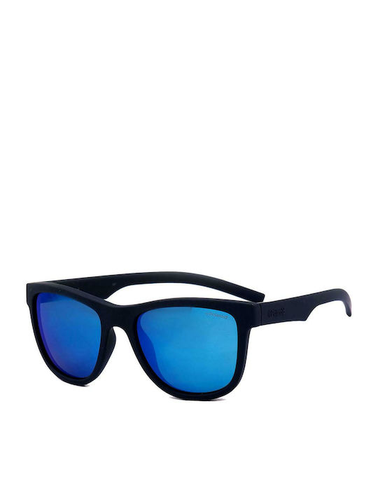 Polaroid Unbreakable Square Kids Sunglasses with Polarized Mirror Blue Lens
