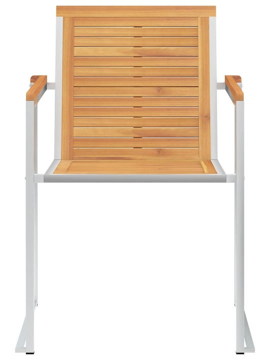 Scaun de exterior Lemn cu pernă Teak / Ανθρακί 4buc 60x56x85cm