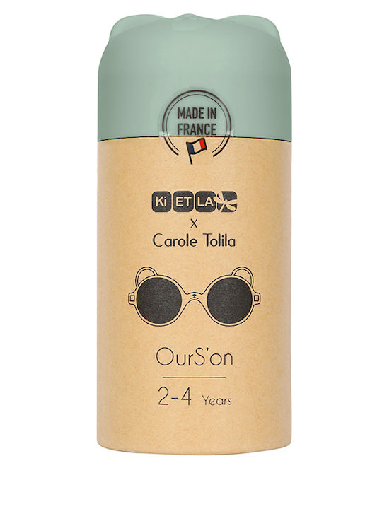 KiETLA Ourson Unbreakable Baby Sunglasses with Mirror Lens Almond Green for 1-2 Years