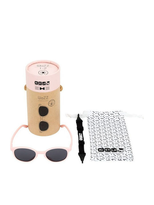 KiETLA Wazz Unbreakable Round Baby Sunglasses Blush Pink for 1-2 Years
