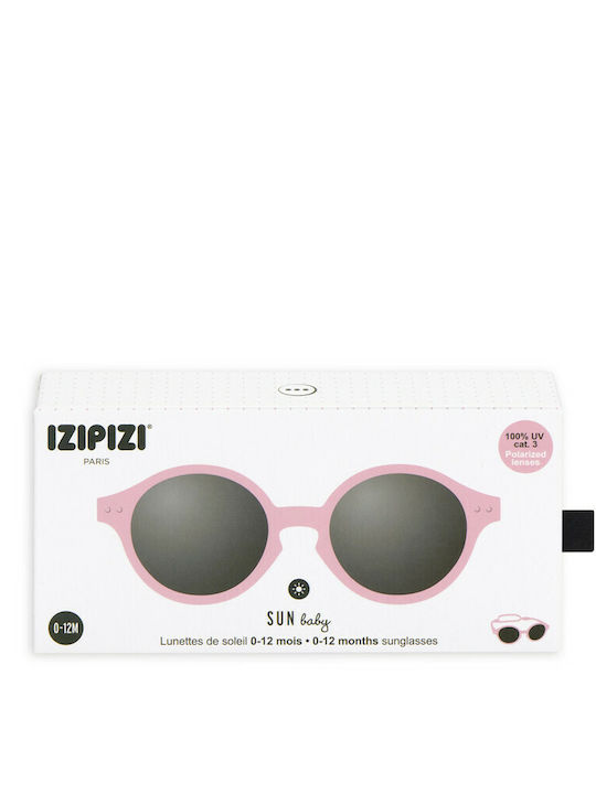 Izipizi #d Στρογγυλά Βρεφικά Γυαλιά Ηλίου με Polarized Φακό Pastel Pink για 0-9 Μηνών