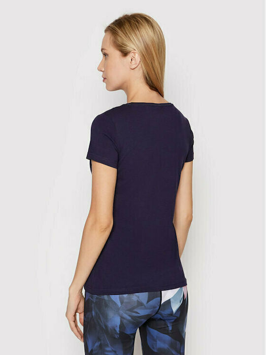 4F Damen Sportlich T-shirt Marineblau