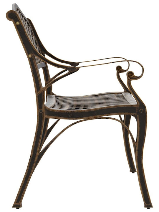 Bench Outdoor Metal Brown 102x50x83cm