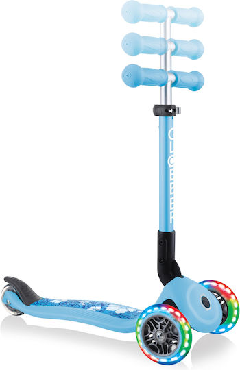 Globber Kids Scooter Foldable Junior Foldable Fantasy Lights 3-Wheel for 2+ Years Light Blue