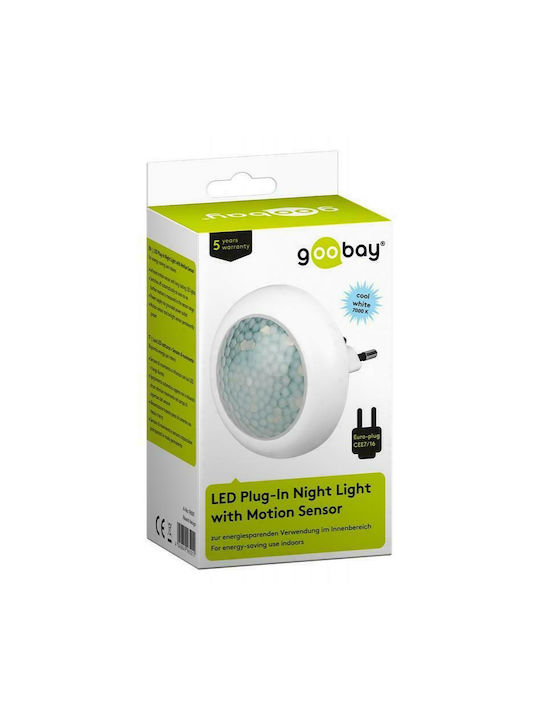 Goobay Φωτάκι Νυκτός LED Λευκό Ψυχρό με Αισθητήρα