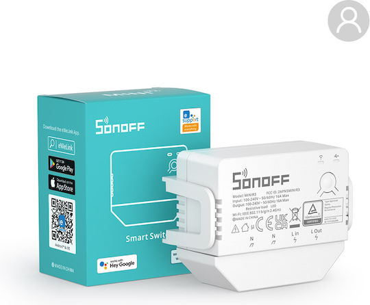 Sonoff MINI R3 Интелигентен Превключвател 1 Канал Wi-Fi Bluetooth и RF 16A