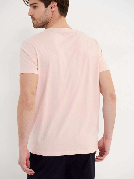 Funky Buddha Herren T-Shirt Kurzarm Rosa