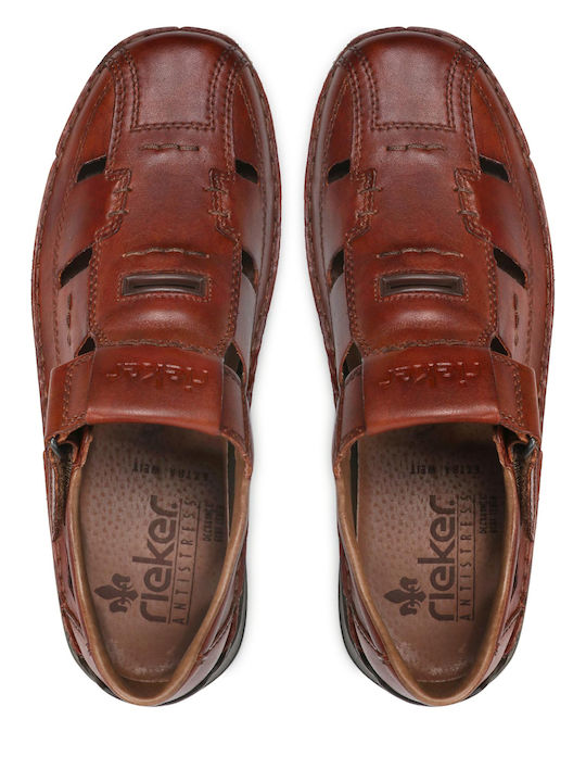 Leder Herrensandalen in Braun Farbe