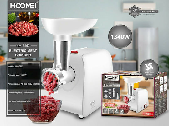 Hoomei Μηχανή Άλεσης Κιμά 1340W Λευκή