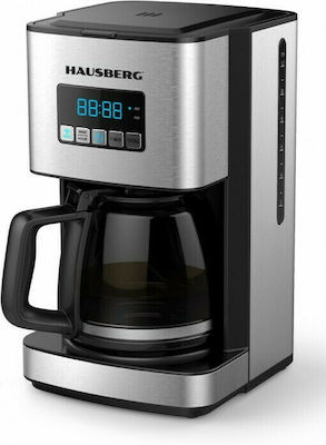 Hausberg HB-3755 Smart Programmable Filter Coffee Machine 1200W Silver