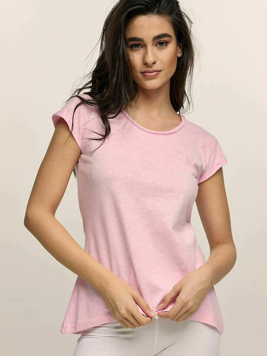 Bodymove Γυναικείο Αθλητικό T-shirt Ροζ