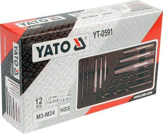 Yato HSS Set of 12 Drills HSS for Metal