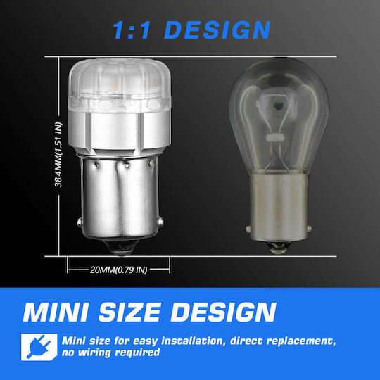 NovSight Lamps Car & Motorcycle BA15S LED 6500K Cold White 12V 9W 2pcs