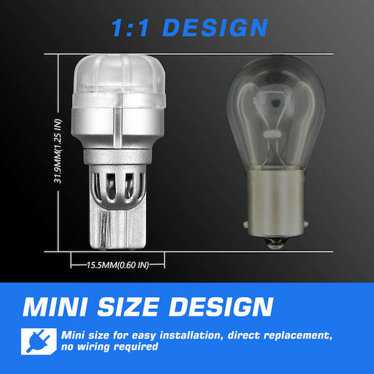 NovSight Лампи Автомобила & Мотоциклета T15 LED 6500К Хладно бяло 12V 6W 2бр