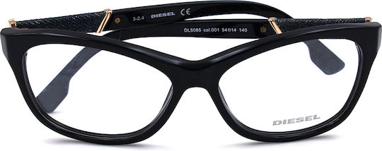 Diesel Rame Ochelari Pentru Femei Din Acetat Negru DL5085-001